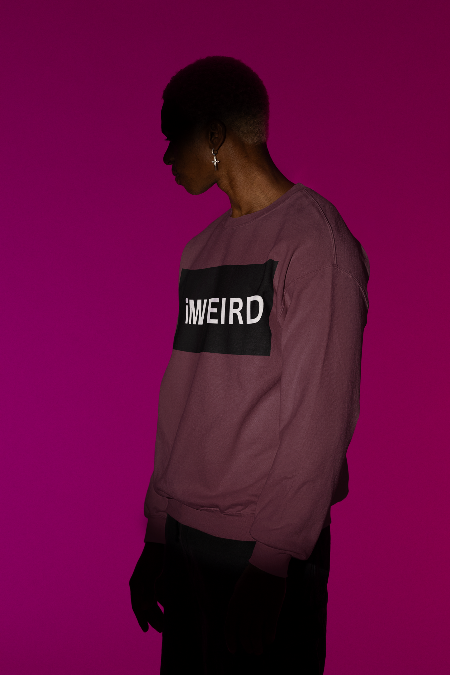 iMWEIRD 4 EYED Musical Note Sweater - Plum