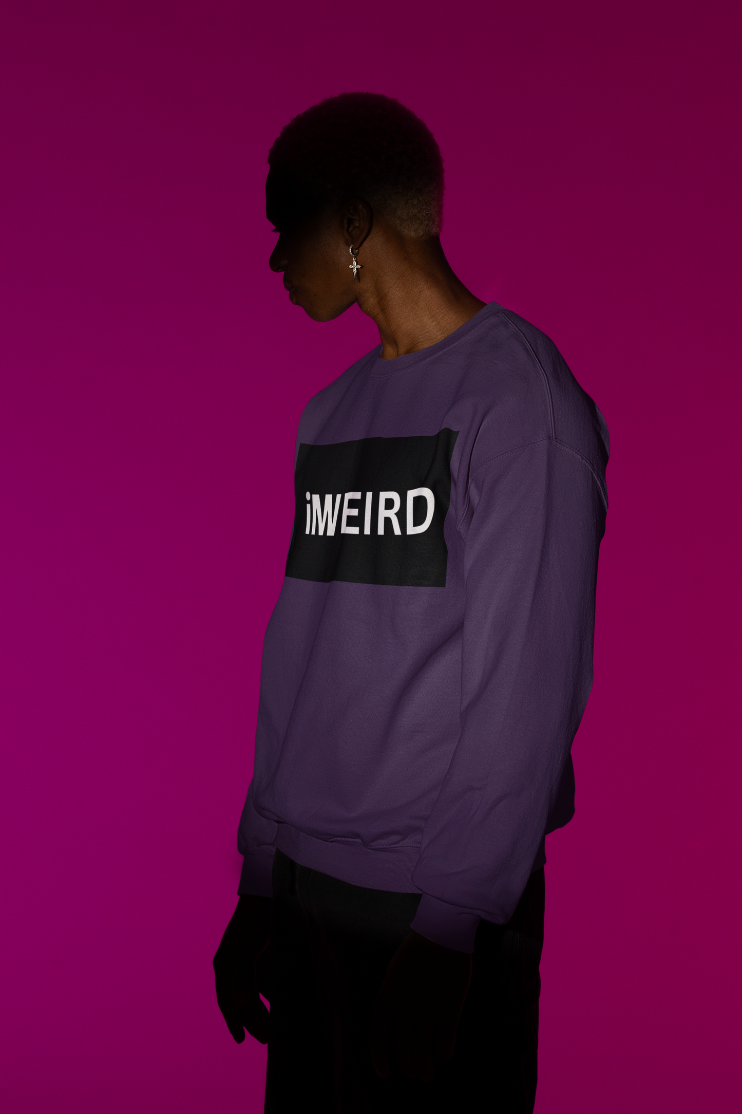 iMWEIRD 4 EYED Musical Note Sweater - Space Purple