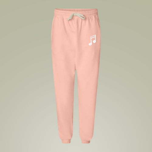 iMWEIRD Musical 100% Cotton Lightweight Joggers - Juicy Peach