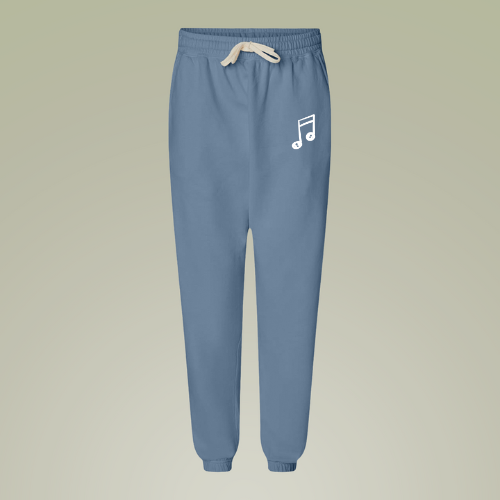 iMWEIRD Musical 100% Cotton Lightweight Joggers - Slate Blue
