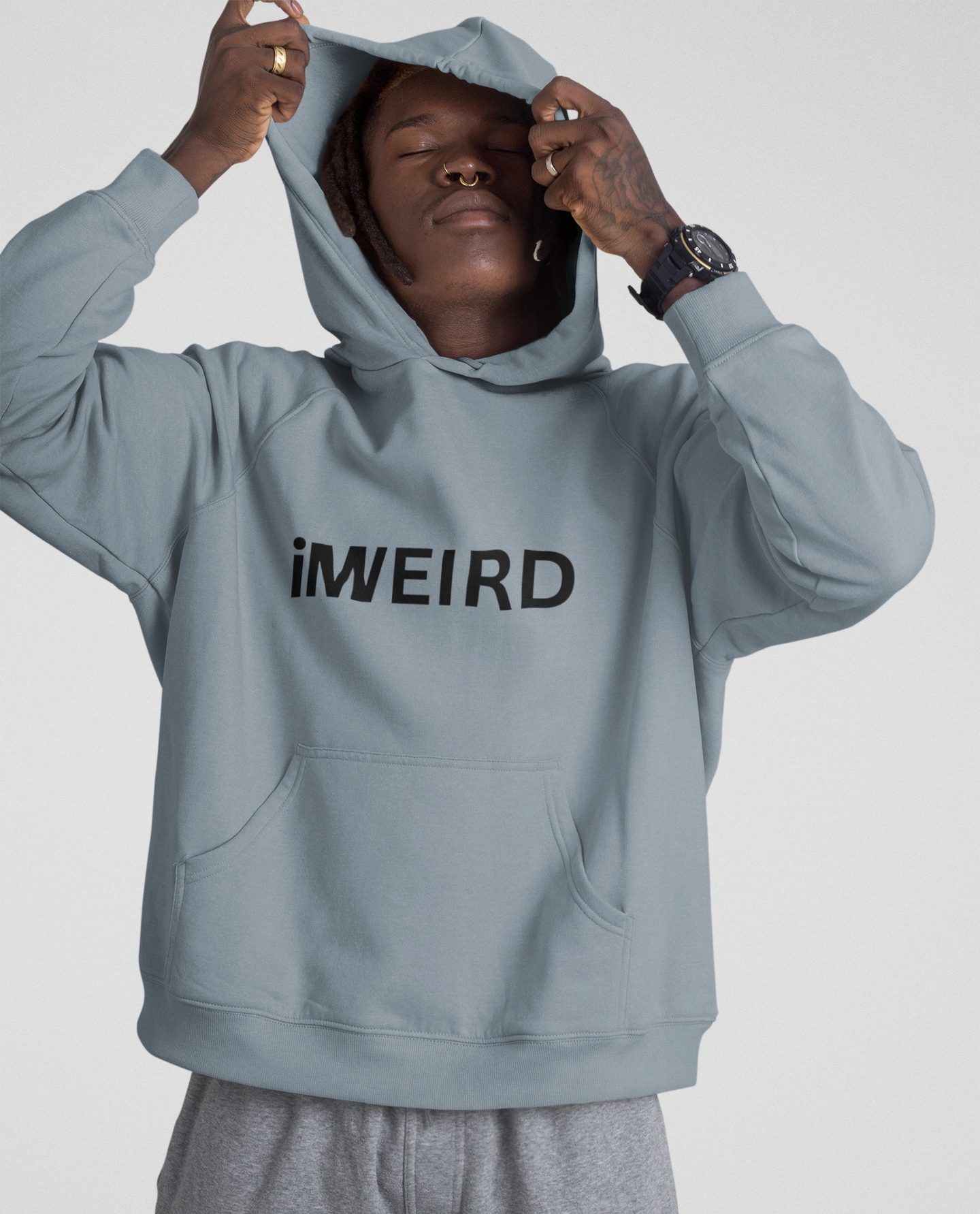 iMWEIRD Super Soft Comfort Hoodie - Faded Blue