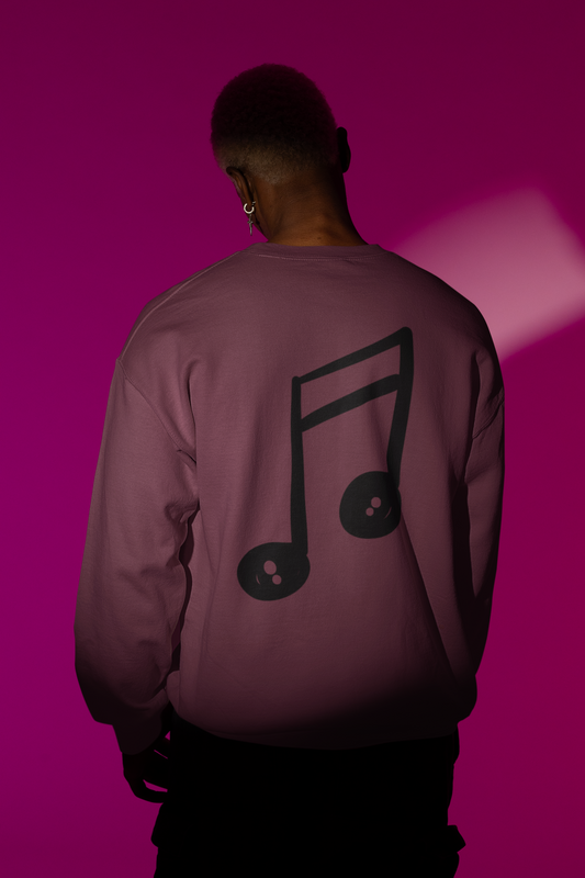 iMWEIRD 4 EYED Musical Note Sweater - Plum