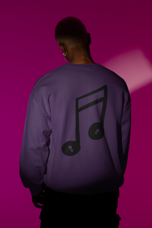 iMWEIRD 4 EYED Musical Note Sweater - Space Purple