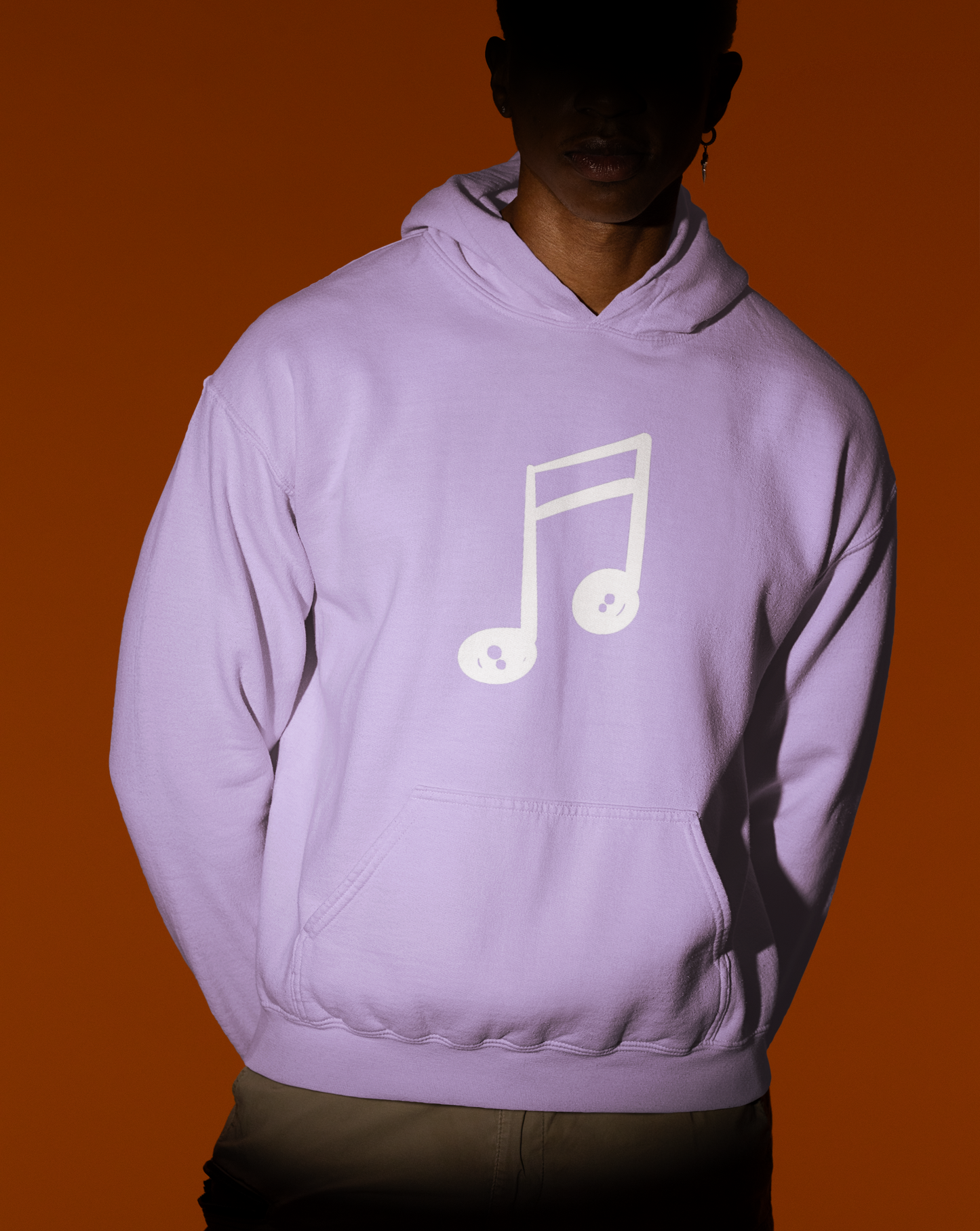 iMWEIRD 4 EYED Musical Note Hoodie - Flowered Orchid