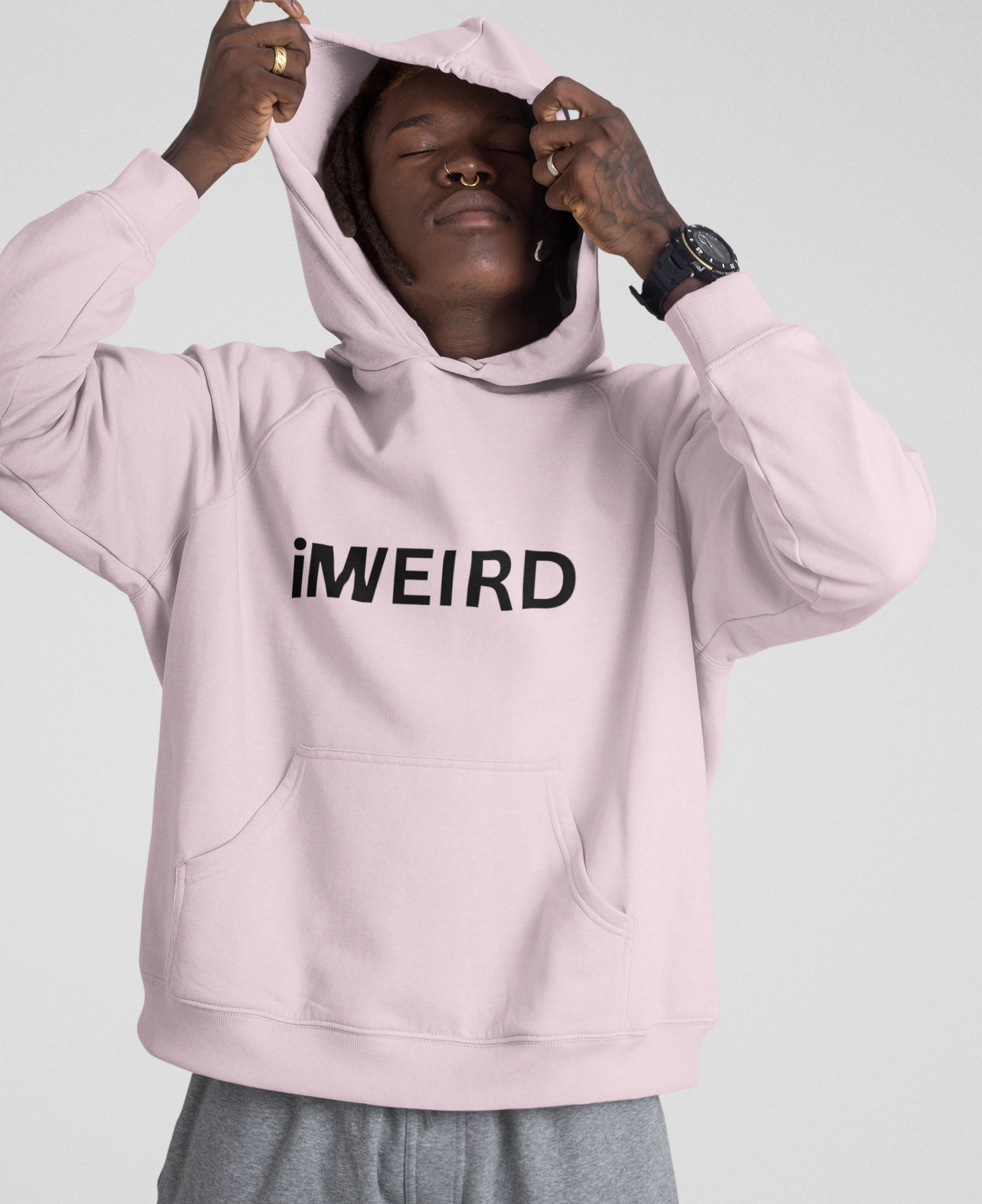 iMWEIRD Super Soft Comfort Hoodie - Faded Pink