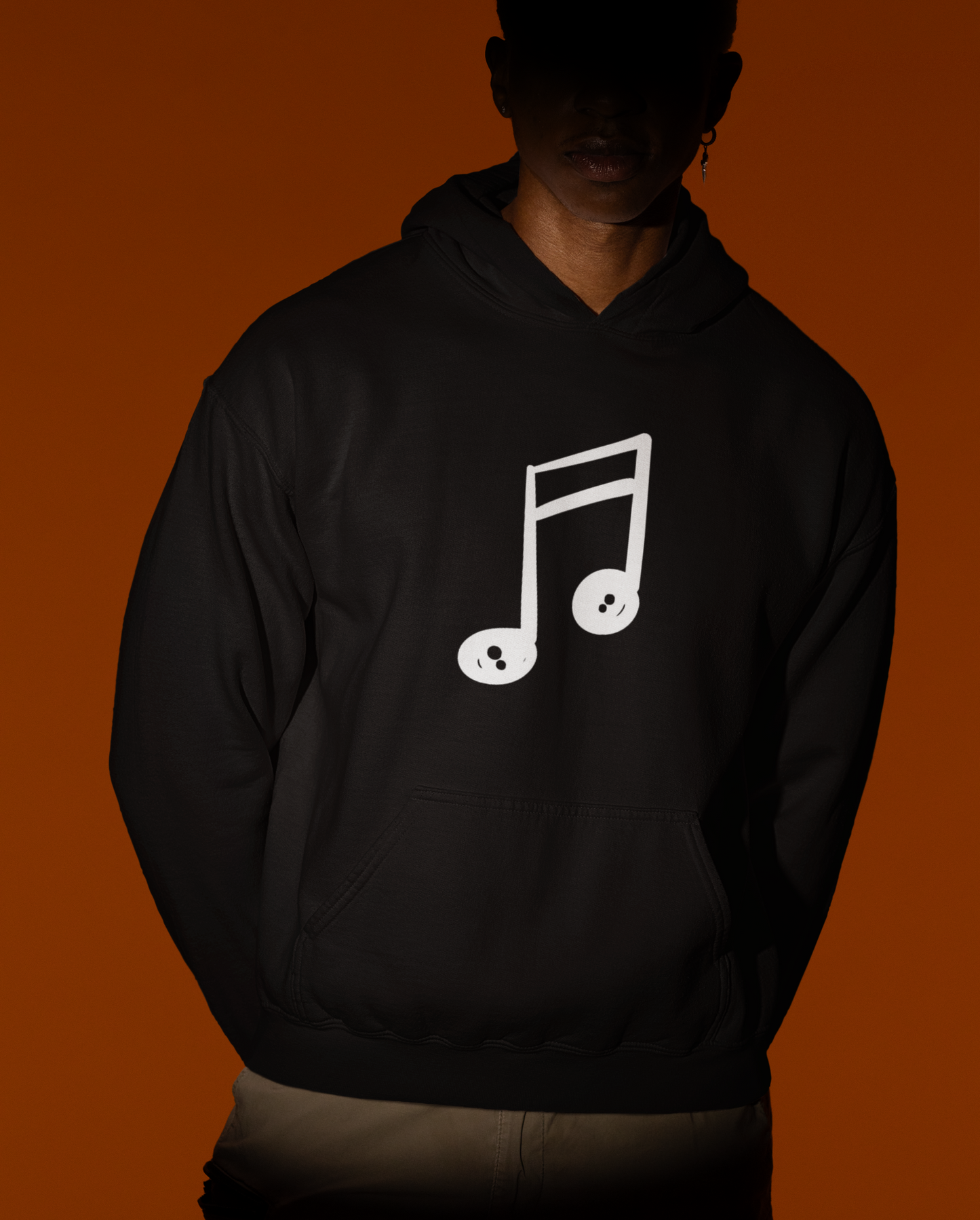 iMWEIRD 4 EYED Musical Note Hoodie - Night Black